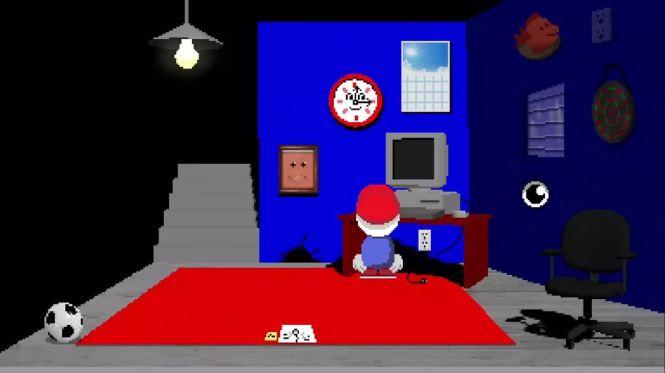 Mellow's room with the Wall Bank, lamp and clock